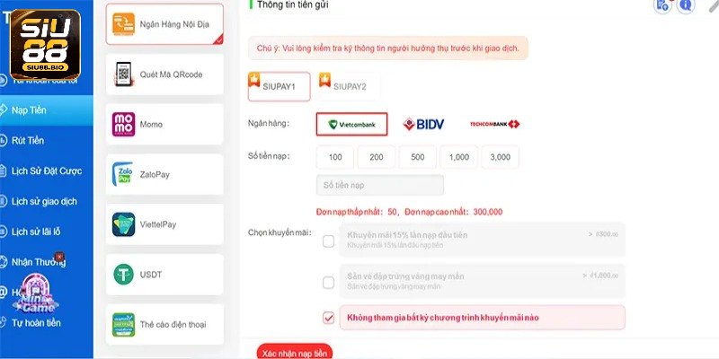 Cách nạp tiền bằng ví điện tử